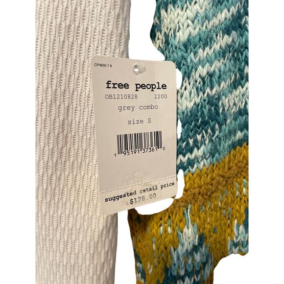 Free People "Swit the Small Stuff" Pullover in Grey Combo Small/Med  NWT - Picture 5 of 8